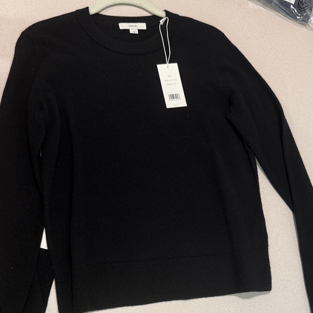 Vince Classic Black Crew Neck Sweater